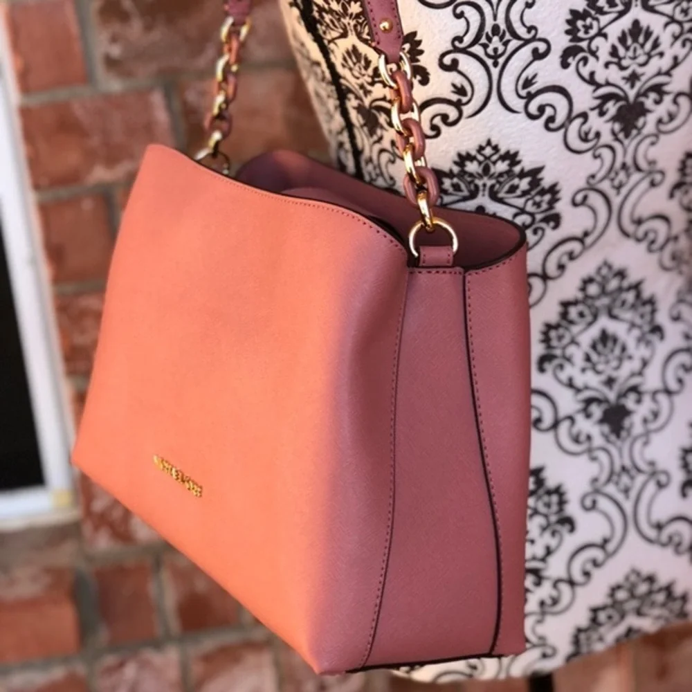 Michael kors LG EW satchel leather bag Rose